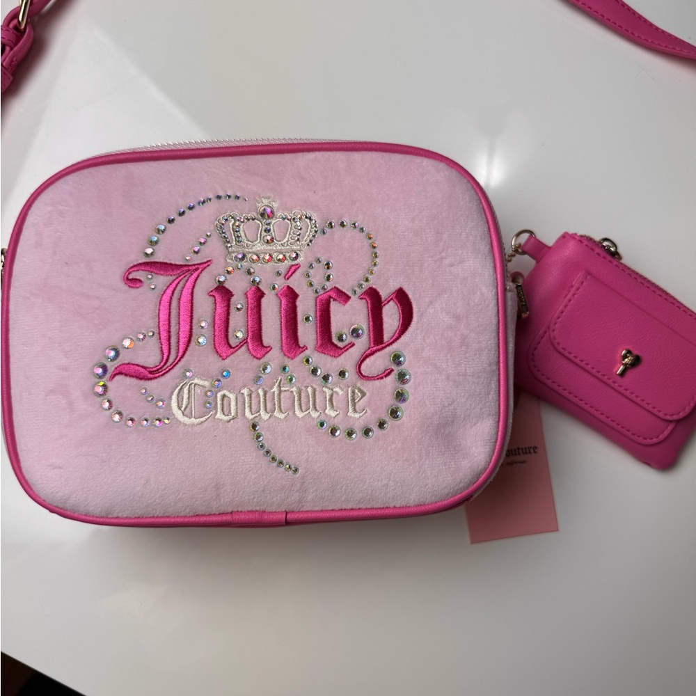 Juicy Couture Pink Crossbody Bag with Logo Design